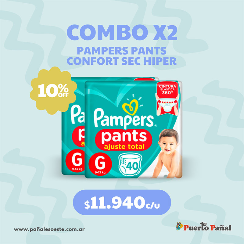 Combo Pampers Pants Confort Sec Hiper
